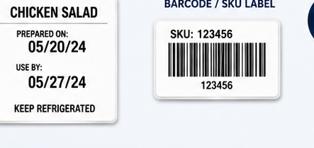 Thermal labels with barcode